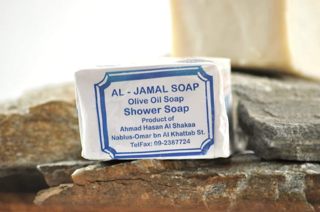 Al-Jamal soap ingredients mineral salts provide mild cleansing and balanced after-feel.