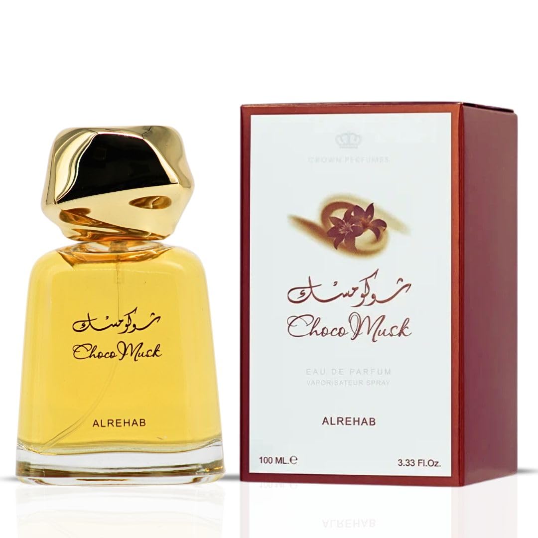 Al-Rehab Choco Musk base image highlights chocolate and musk for a cozy scent trail.