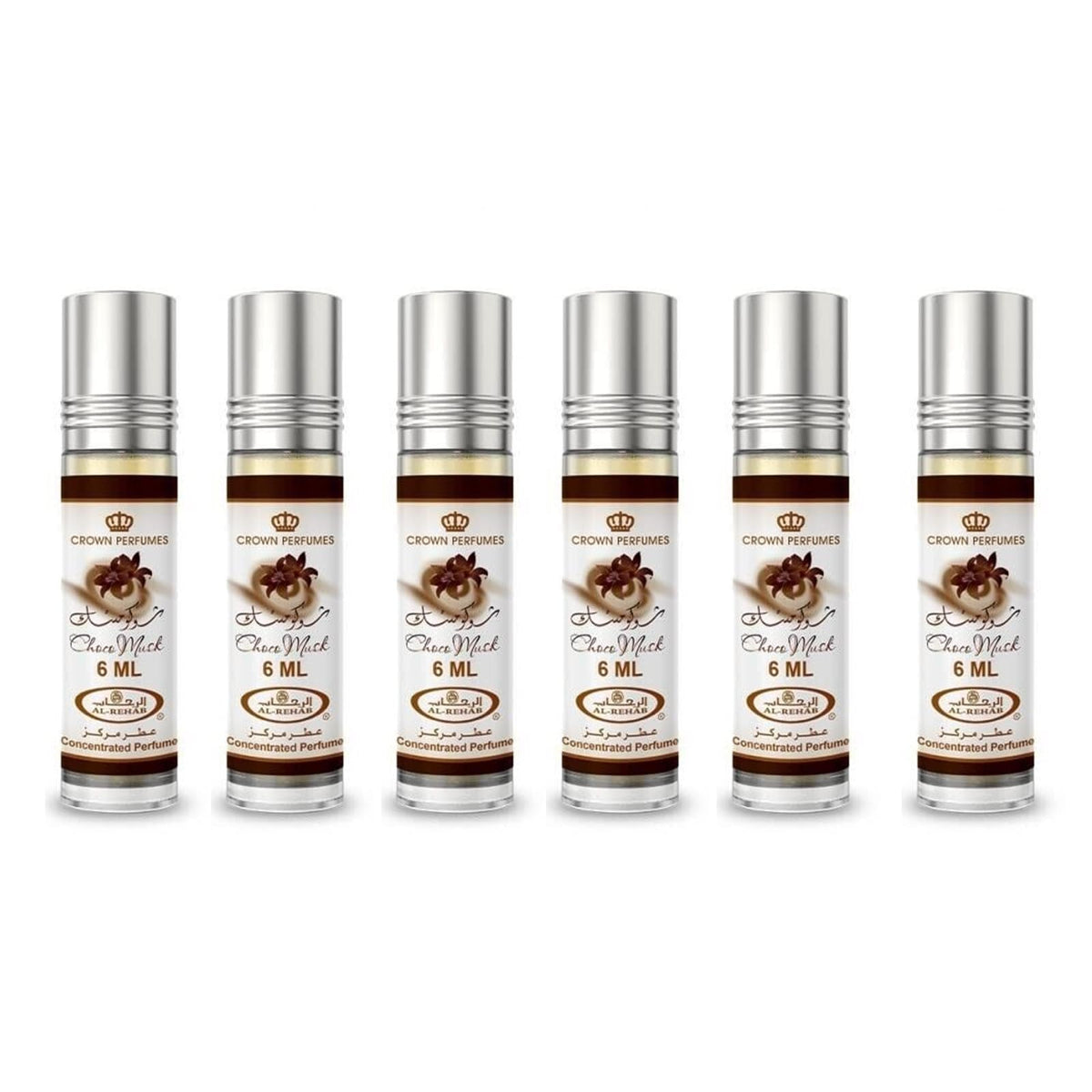 Al-Rehab Choco Musk rollerball bottle for unisex fragrance with all-day versatile wear.
