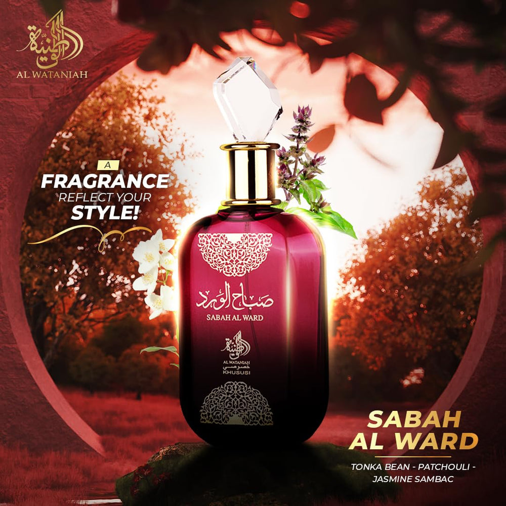 Al Wataniah Sabah Al Ward daily-use spray for easy refresh.