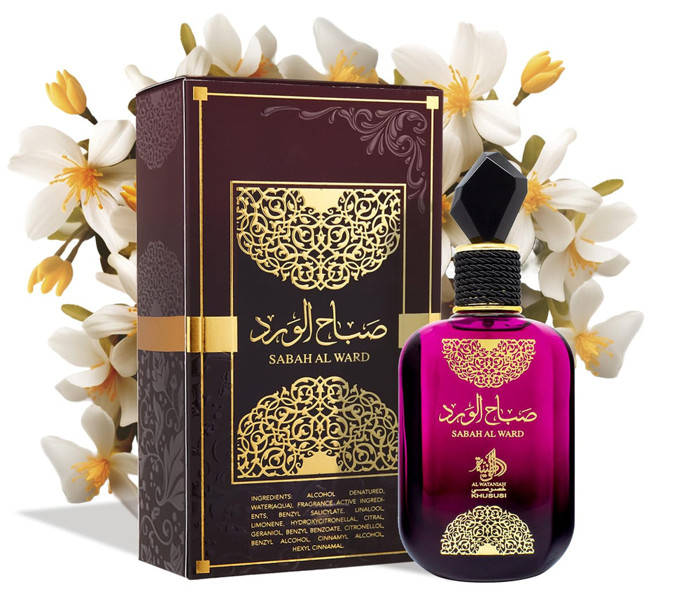 Al Wataniah Sabah Al Ward scent profile highlights vanilla-tonka-patchouli note.