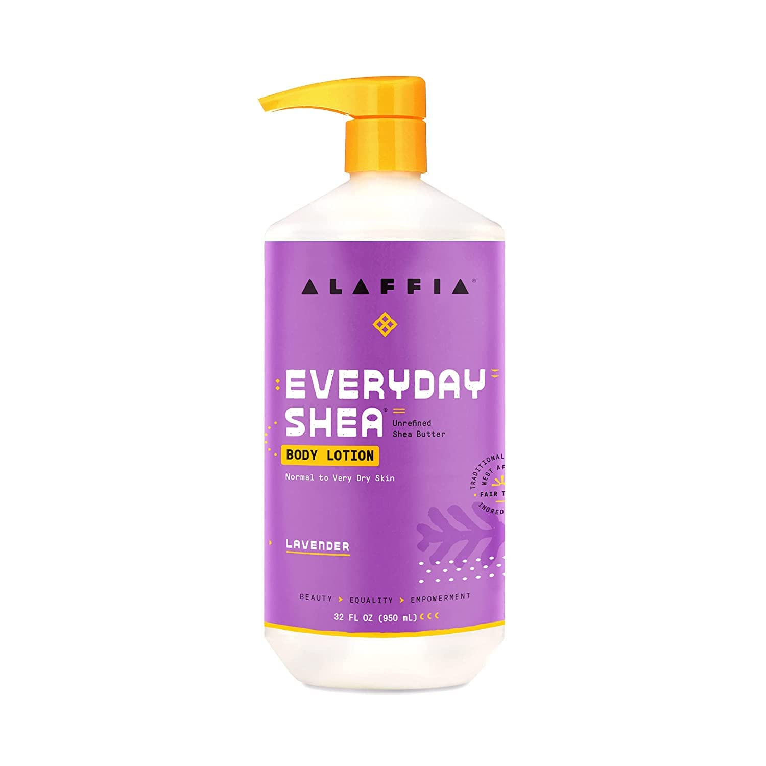 Back of bottle showing ingredients for informed daily skincare with Alaaffia
