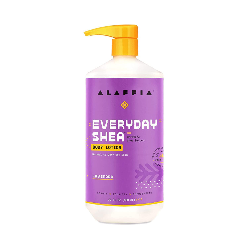 Back of bottle showing ingredients for informed daily skincare with Alaaffia