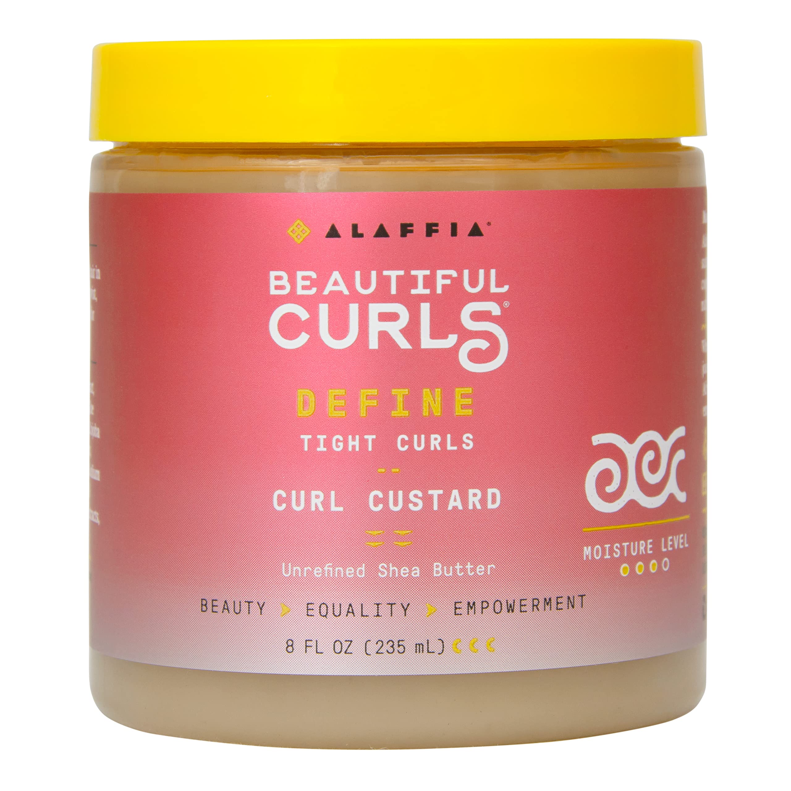 Alaffia Beautiful Curls curl custard product shot showing rich hydration for curls