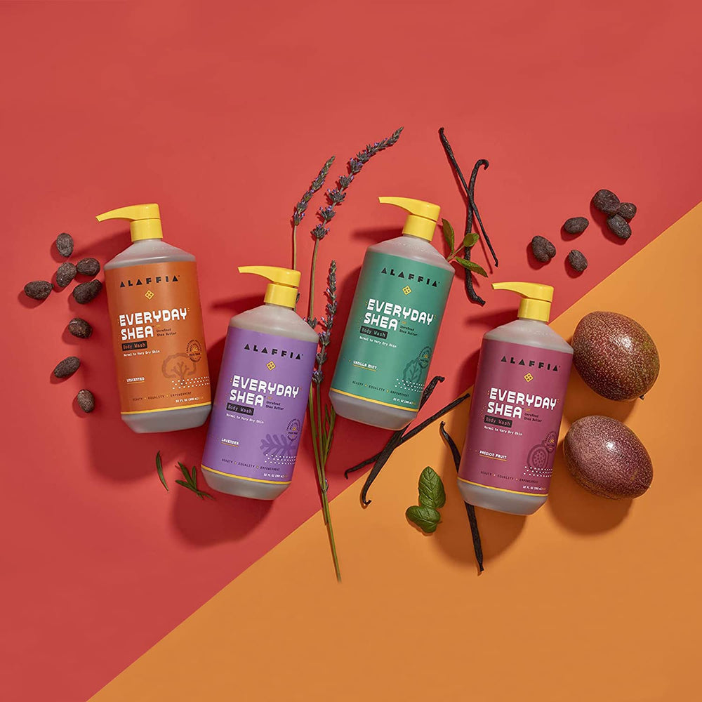 Alaffia EveryDay Shea Shampoo cruelty-free logo reflects ethical, responsible beauty choices.