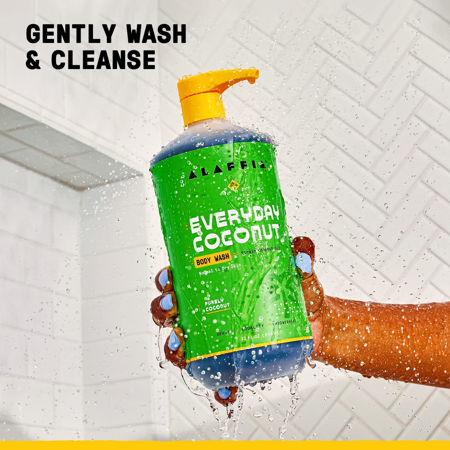 Alaffia Everyday Coconut body wash with coffee berry extract offers antioxidant cleansing.