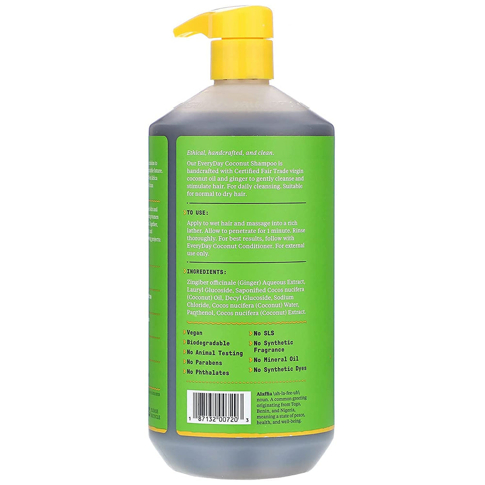 Alaffia EveryDay Coconut Shampoo lather close-up demonstrates rich foam for daily cleansing.