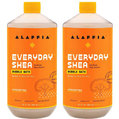 Alaffia Everyday Shea Bubble Bath unscented bubbles for gentle cleansing and skin care.