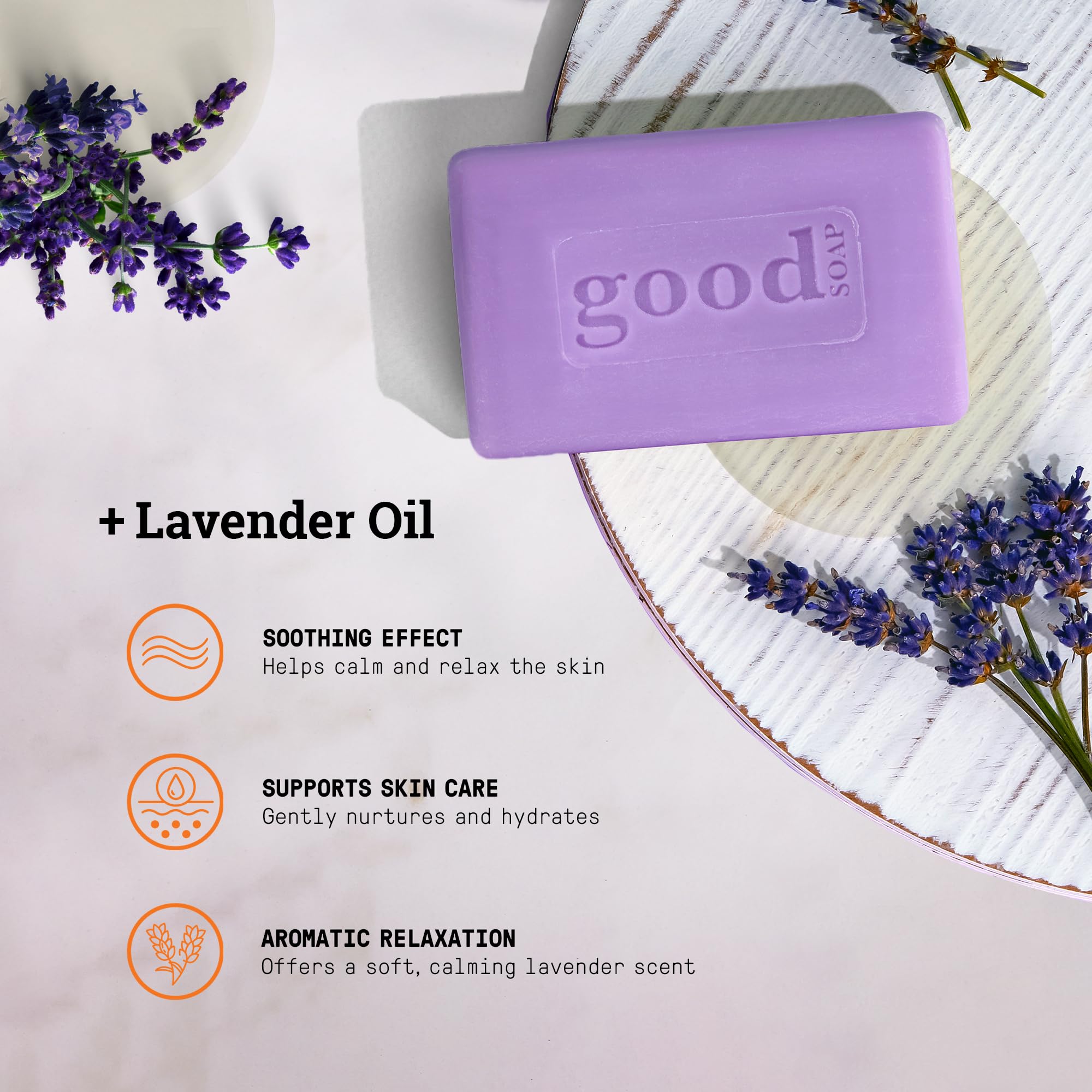 Alaffia Good Soap Lavender fair-trade shea from West Africa underscores ethical sourcing.