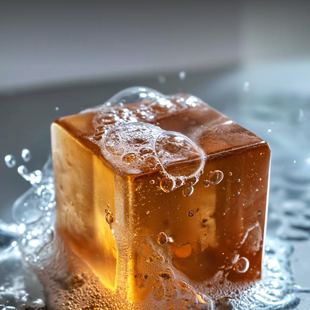Alaskacube Deo Wood shower bar foam-lather delivers rich cleanse with moisture-friendly formula.