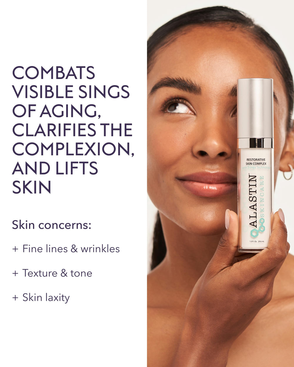 ALASTIN Restorative Skin Complex application swirl demonstrating fast absorbing texture