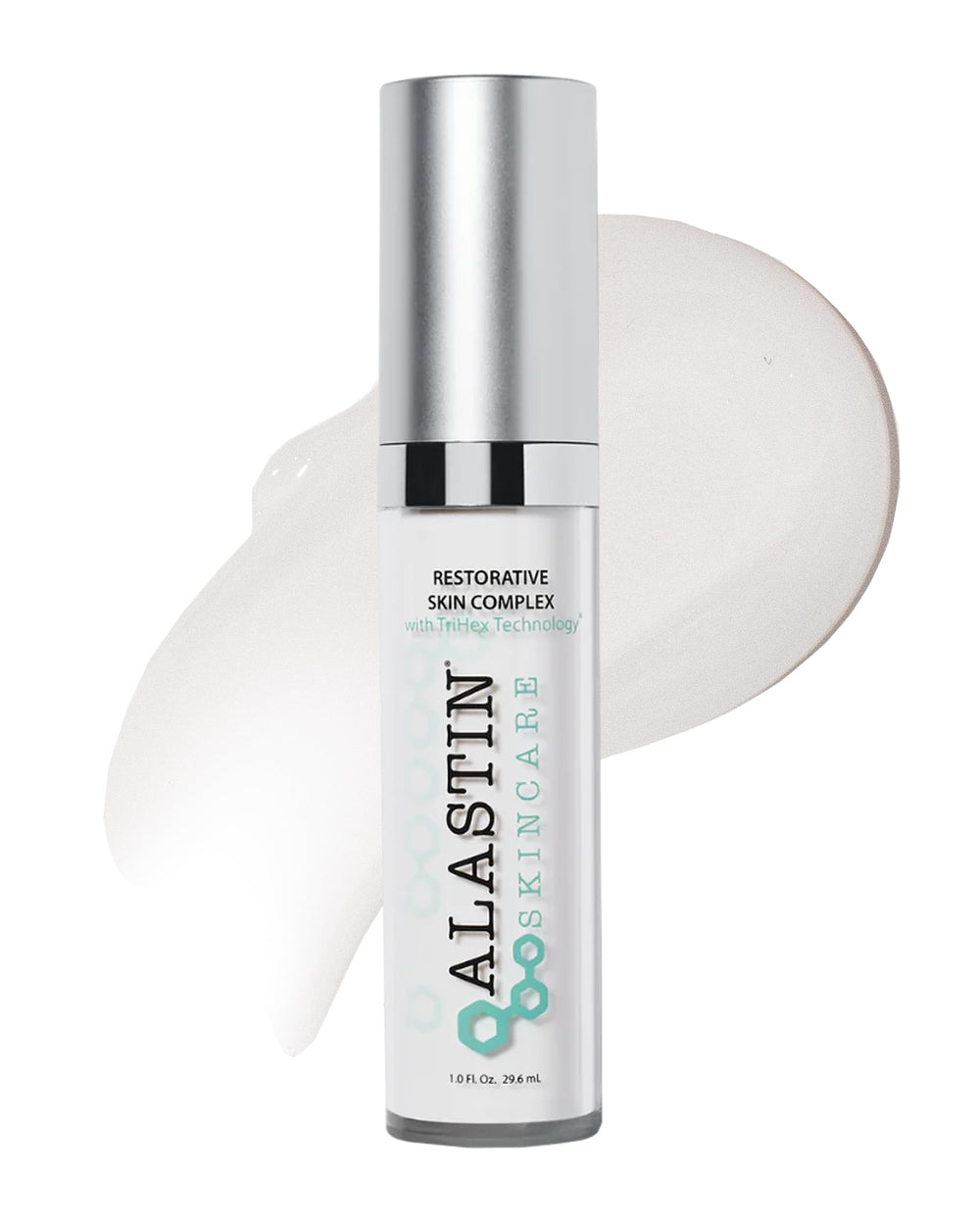 ALASTIN Restorative Skin Complex bottle on vanity for daily anti aging care