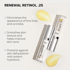ALASTIN Skin Renewal Retinol Serum dropper delivers 0.25% retinol to skin
