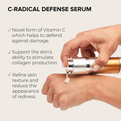 ALASTIN Skincare C-RADICAL Defense serum application shows smooth texture and even tone