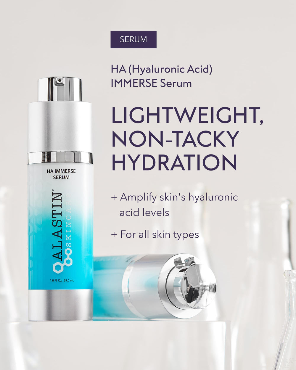 ALASTIN Skincare HA IMMERSE serum glow after absorption.
