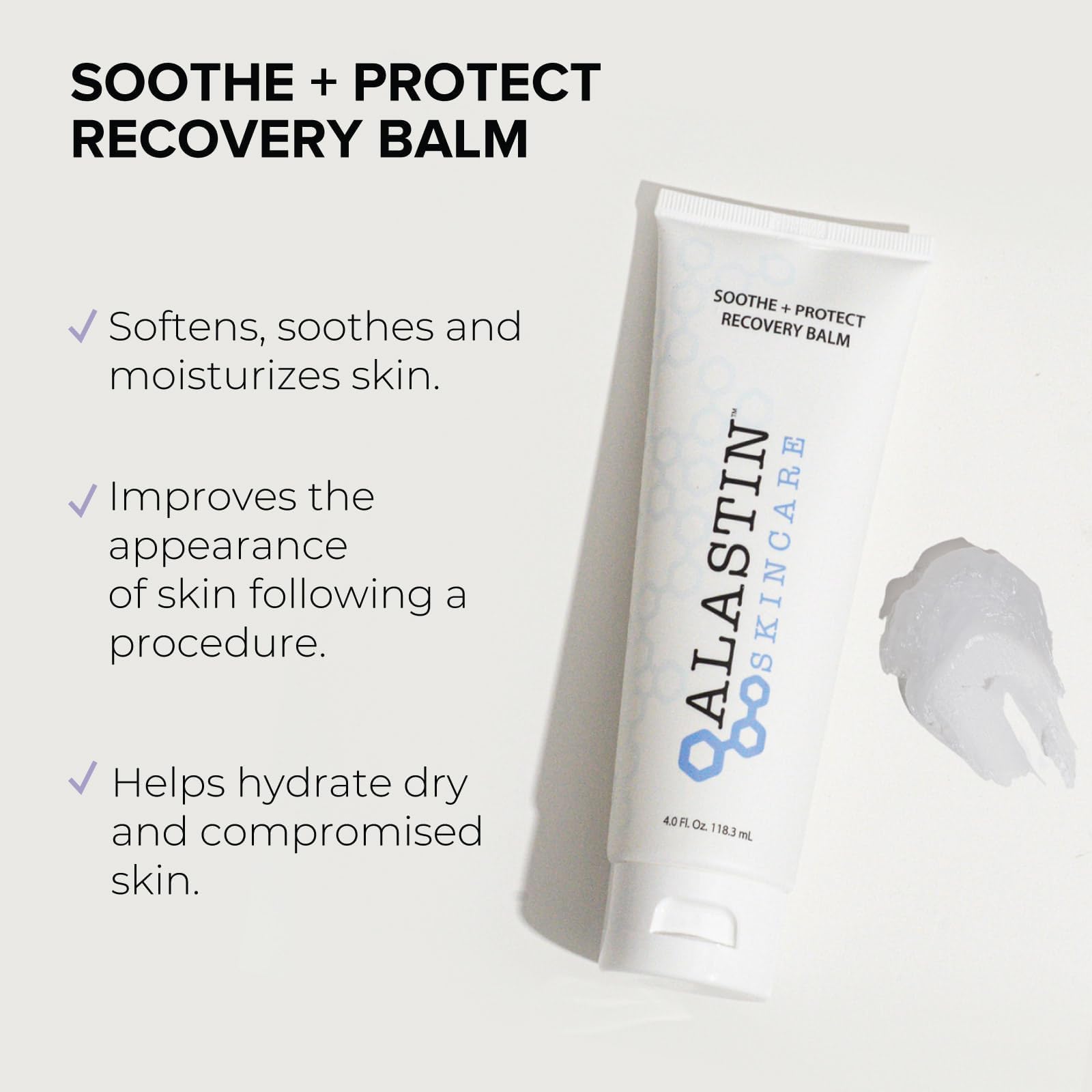 ALASTIN Skincare Recovery Balm texture during application—soothing, hydrating touch for sensitive skin.