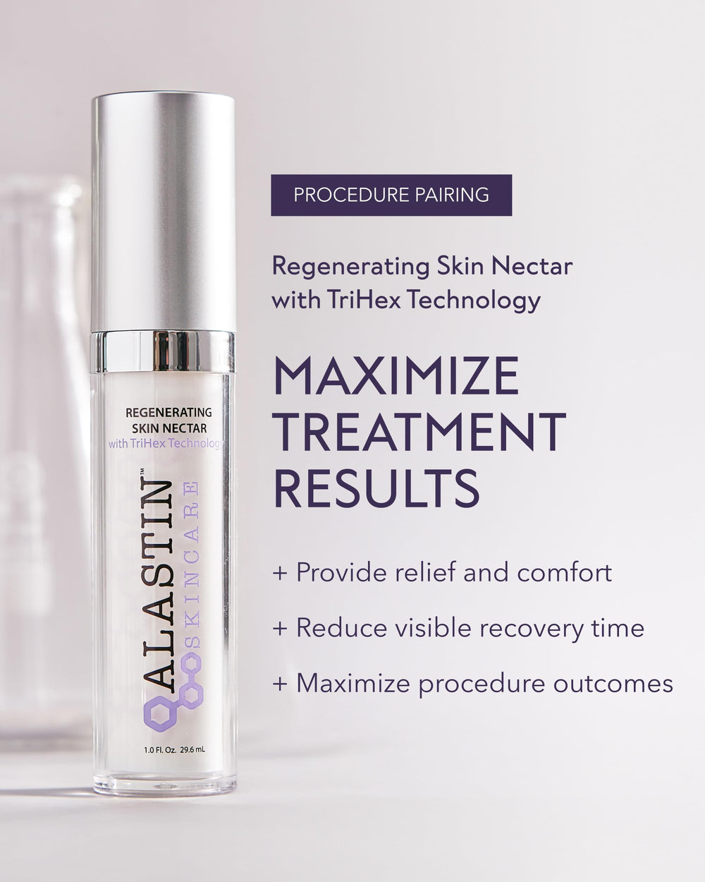 ALASTIN Regenerating Skin Nectar after procedure scene emphasizes calming comfort
