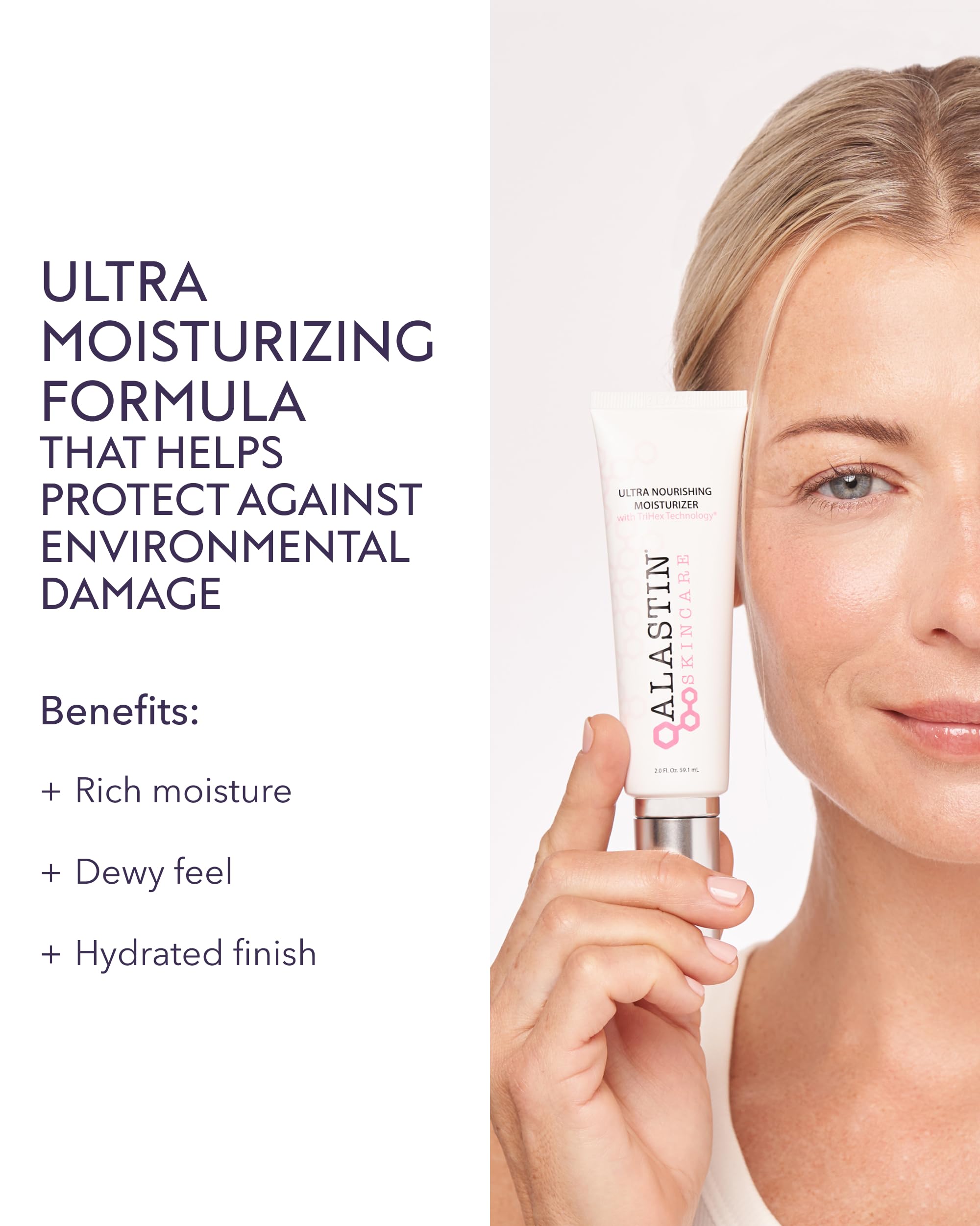 ALASTIN Ultra Nourishing Face Moisturizer swatch on skin shows smooth texture