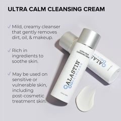 Hands applying ALASTIN Ultra Calm Cleansing Cream for a soothing daily cleanse.