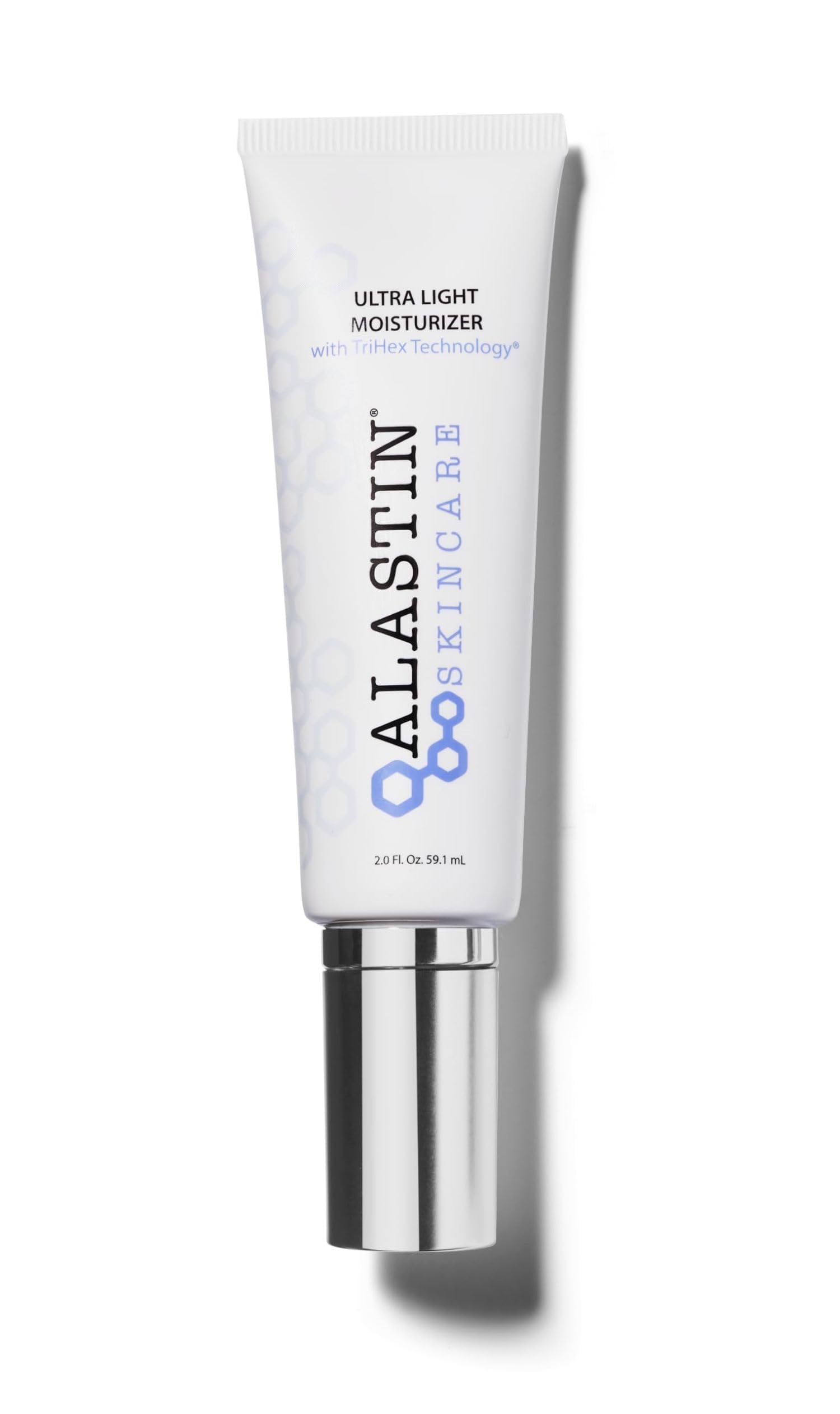 ALASTIN Ultra Light moisturizer tube closeup showing silky, lightweight hydration.