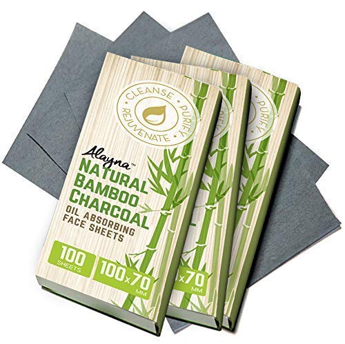 Alayna oil blotting sheets dispenser front demonstrates travel-friendly shine control.