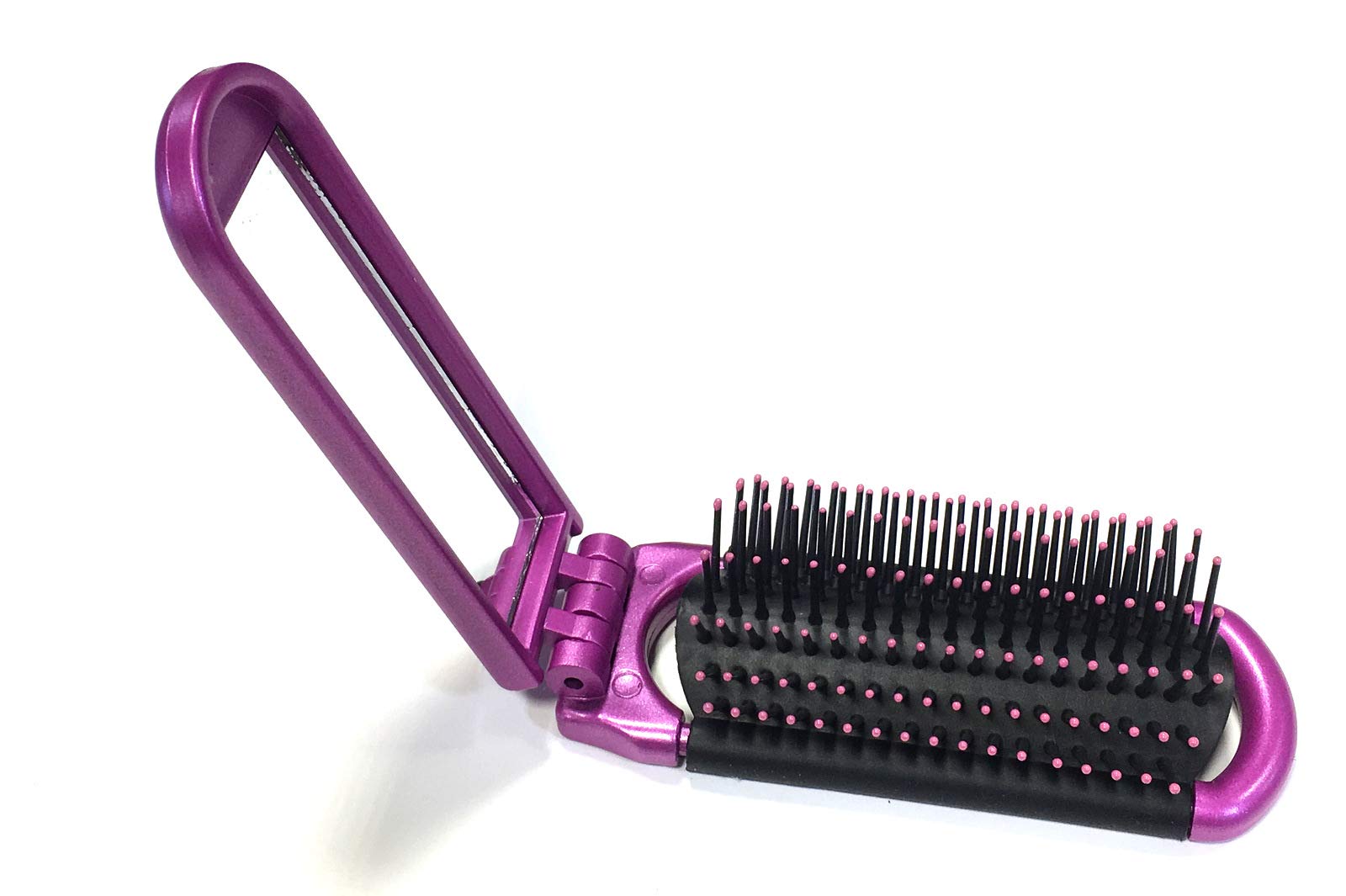 ALAZCO portable brush fits purse for on-the-go grooming.