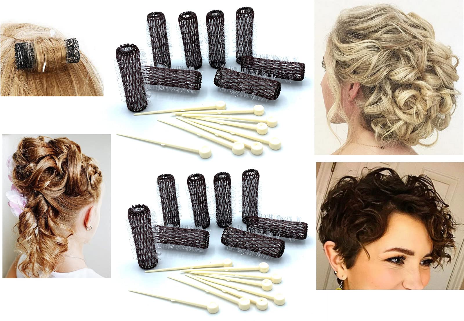 ALAZCO vintage-style mesh rollers for retro curl formation