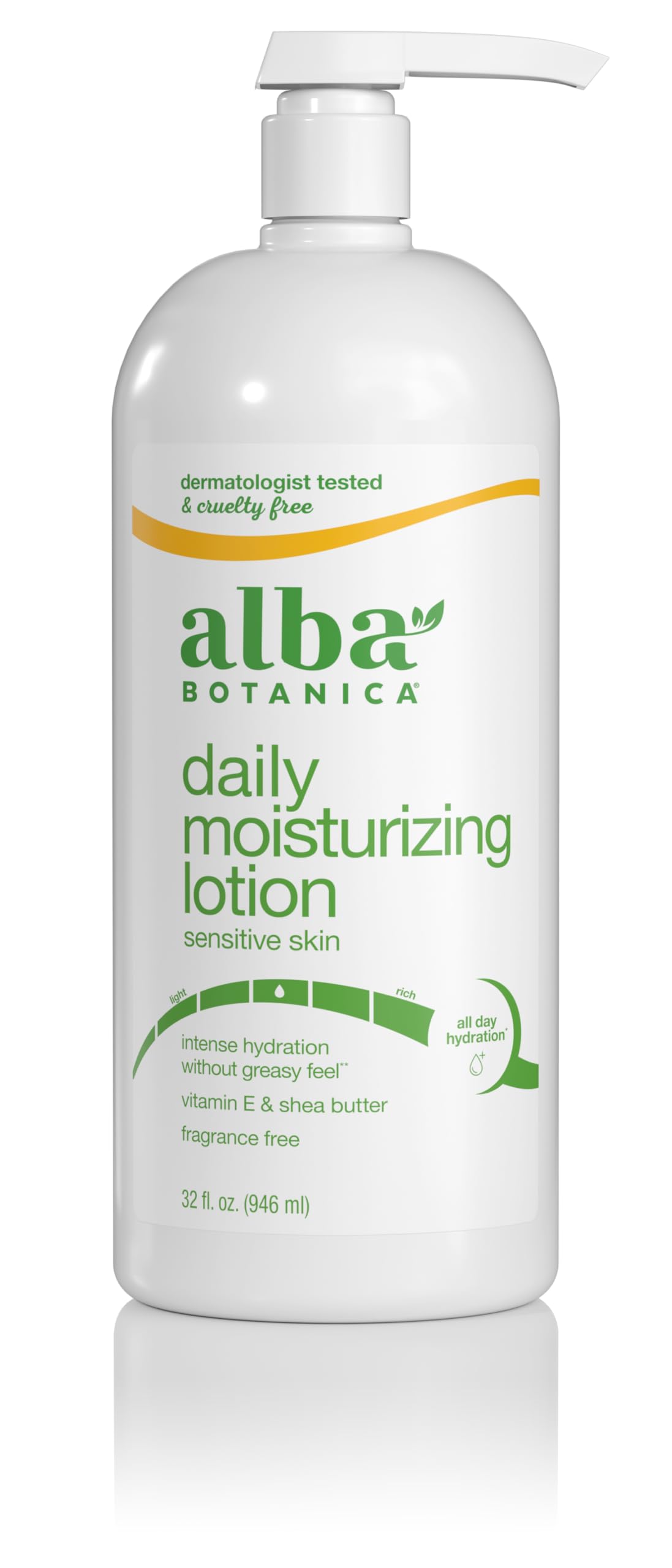 Alba Botanica Daily Moisturizing Lotion unscented bottle pour supports everyday sensitive-skin hydration