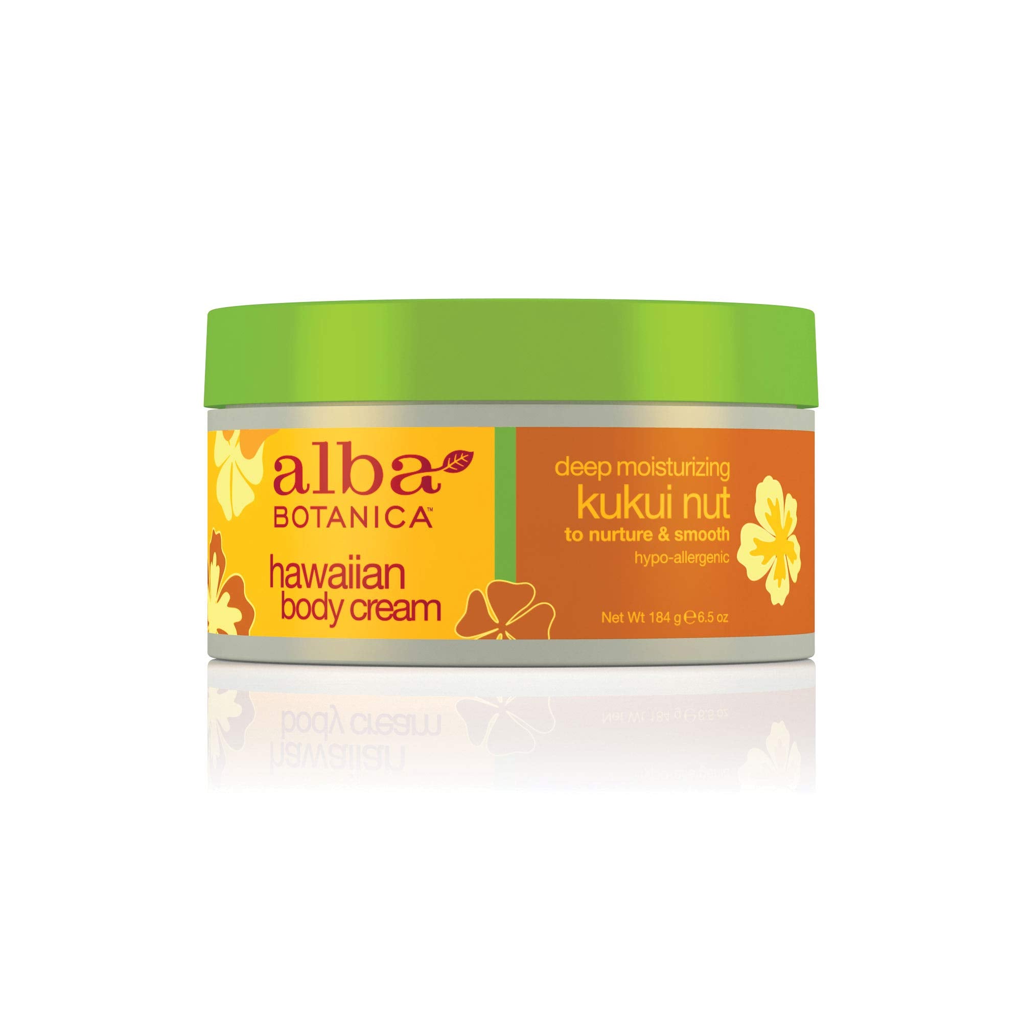 Alba Botanica Kukui Nut Body Cream front view with 2-pack for hydrated skin