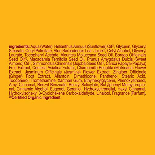 Alba Botanica papaya jasmine oils bottle showing botanical ingredients that support skin vitality.