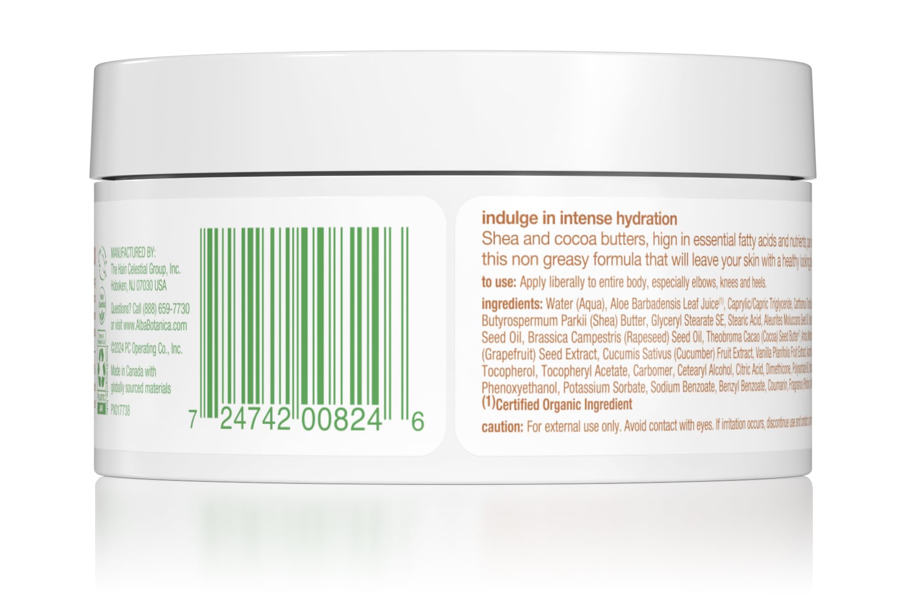 Alba Botanica Shea and Cocoa Butter texture highlight creamy hydrating cream