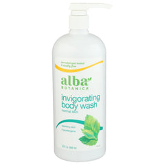 Alba Botanica Sparkling Mint bath gel bottle for refreshing cleanse and moisturized skin