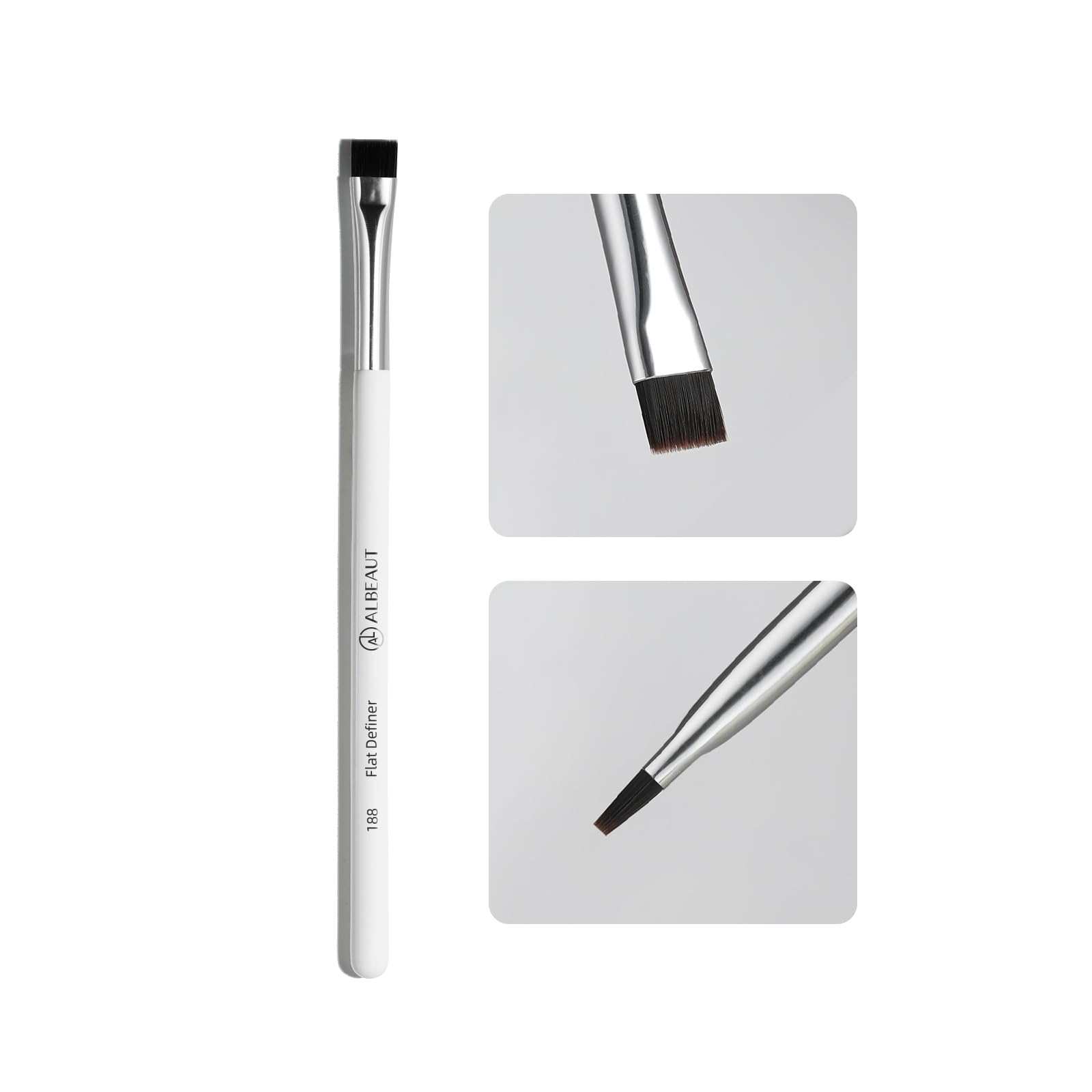 ALBEAUT flat eyebrow concealer brush with densely packed bristles for precise brow application.