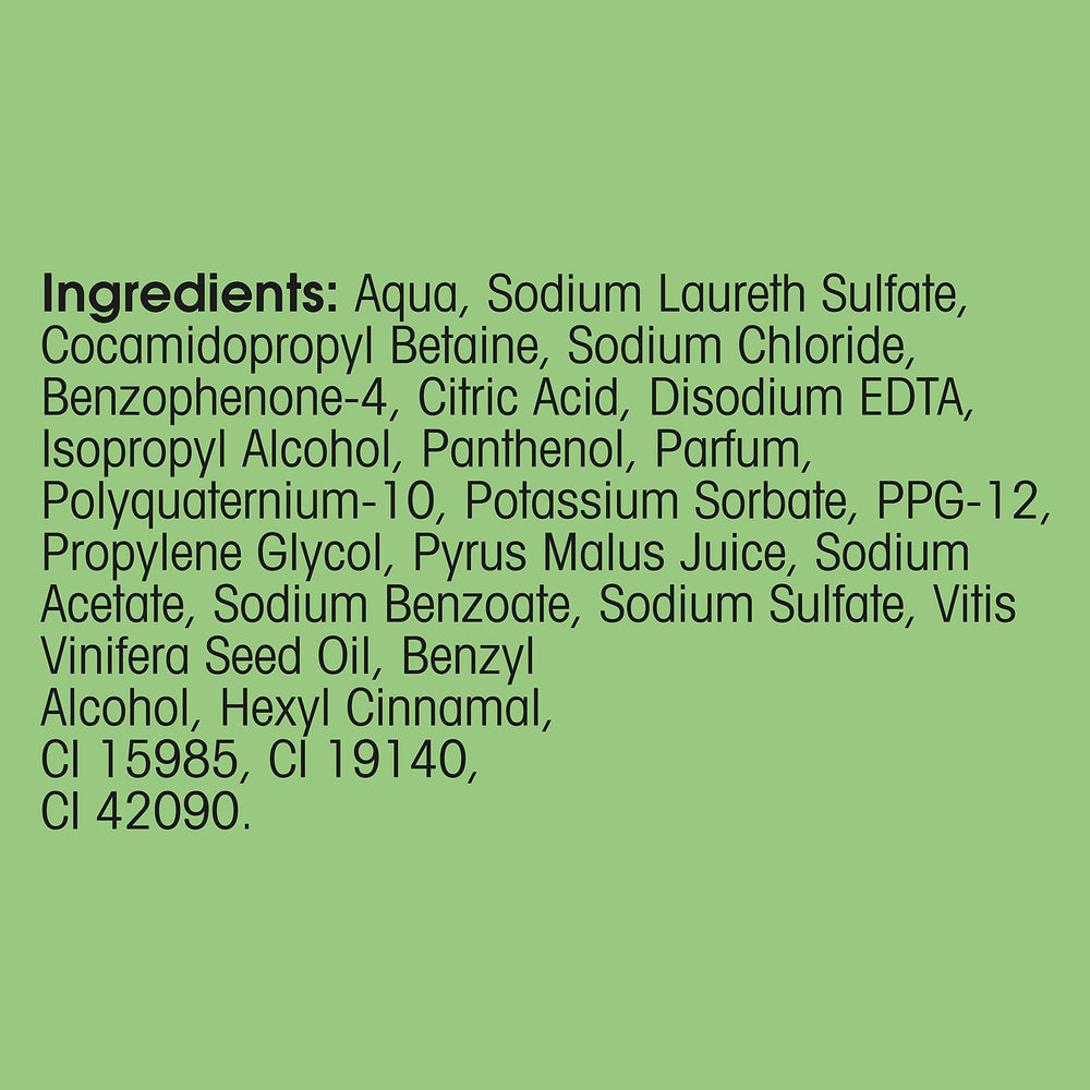 Alberto Balsam Juicy Green Apple shampoo shampoo-foam demonstrates rich lather and cleansing softness.