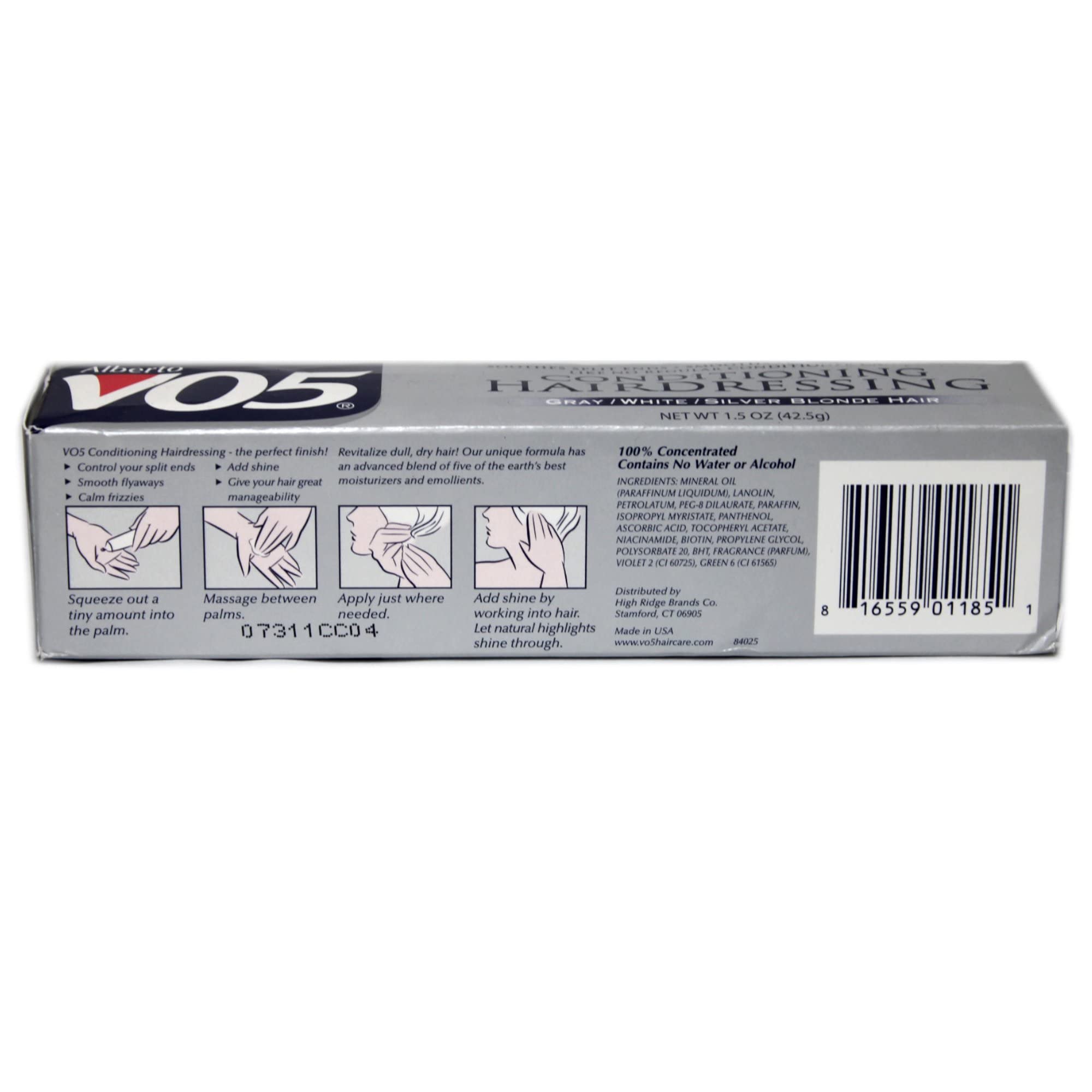 Alberto VO5 conditioning application in hand demonstrates easy distribution and quick absorption.