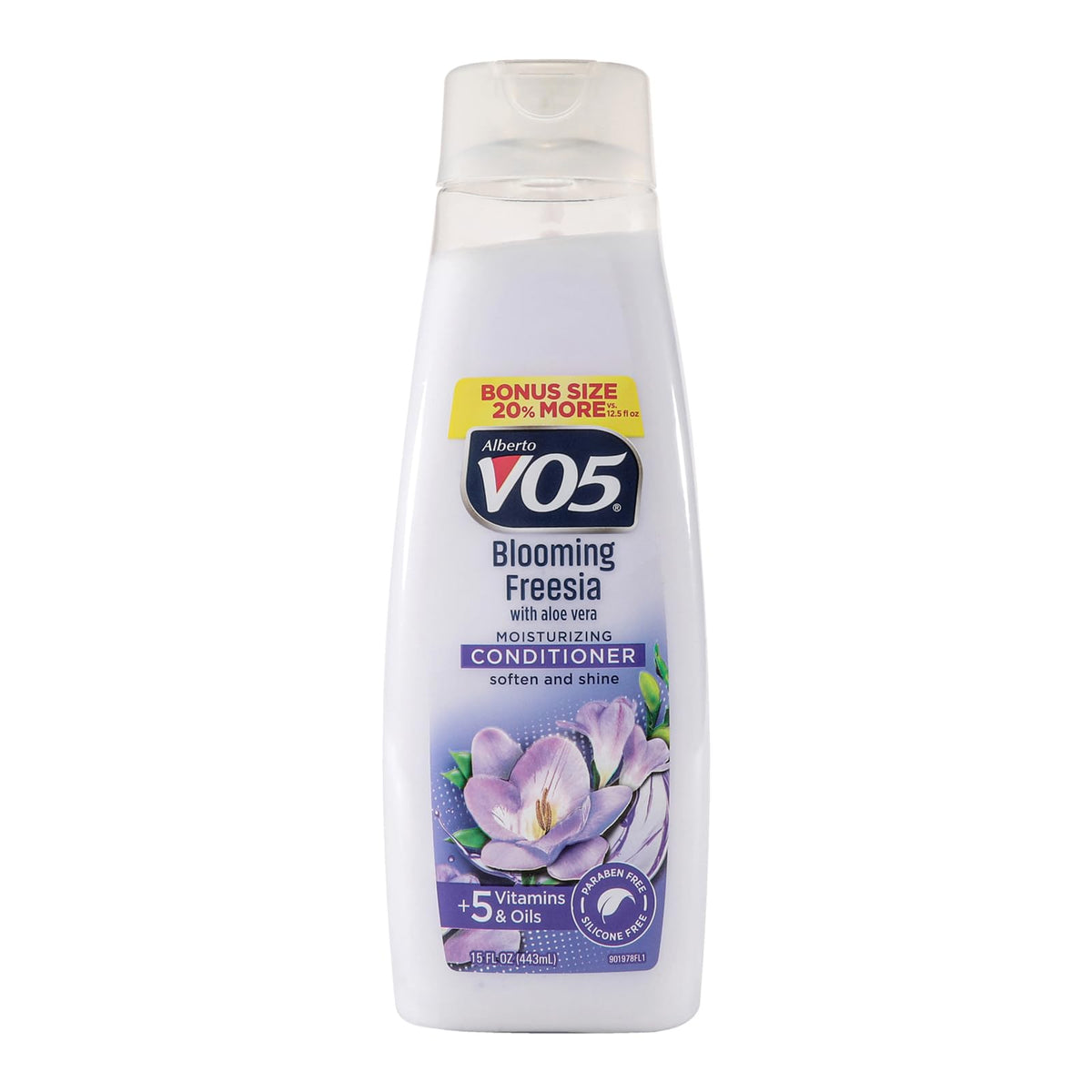 Alberto VO5 Blooming Freesia, botella con fragancia floral duradera para el baño.