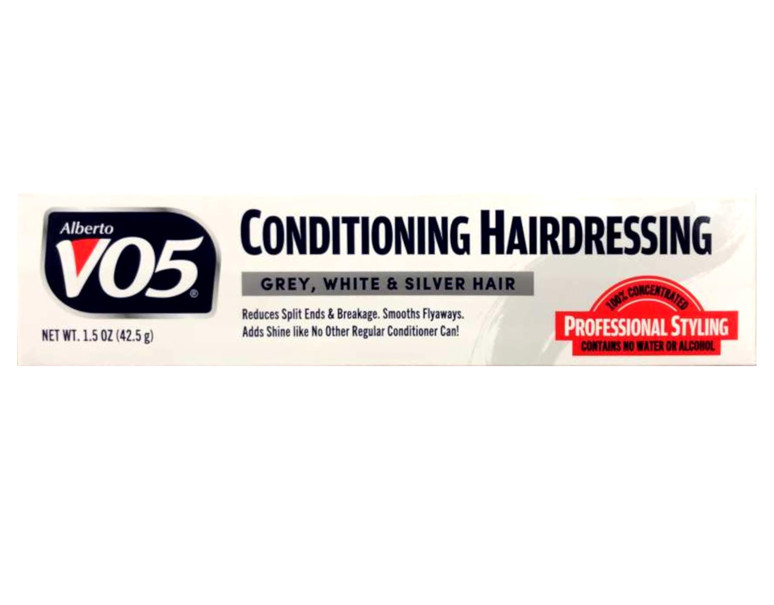 Alberto VO5 Conditioning Hairdressing gray hair shine on silver tones.