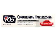 Alberto VO5 Conditioning Hairdressing gray hair shine on silver tones.