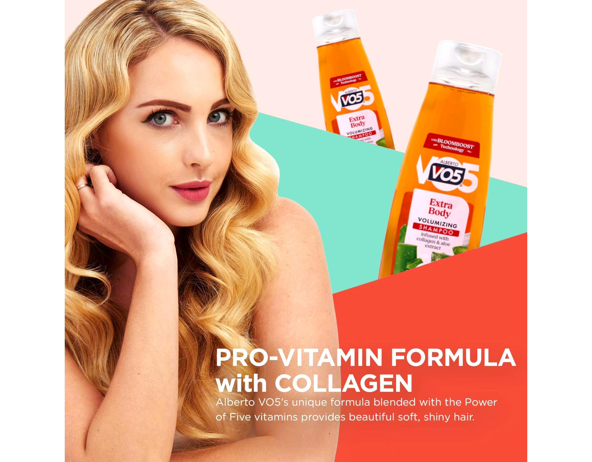 Alberto VO5 Extra Body Shampoo pack of six emphasizes value for daily use