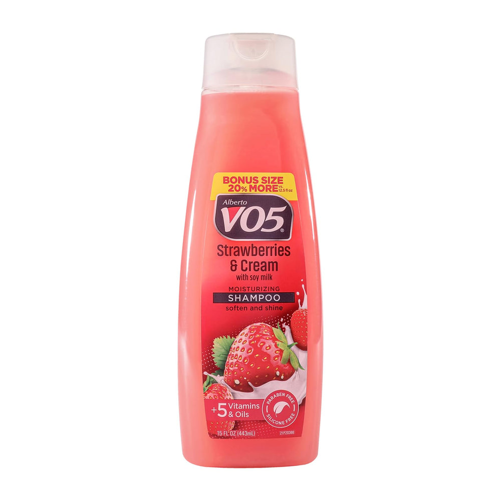 Alberto VO5 Moisture Milks shampoo bottle, hydrating formula.