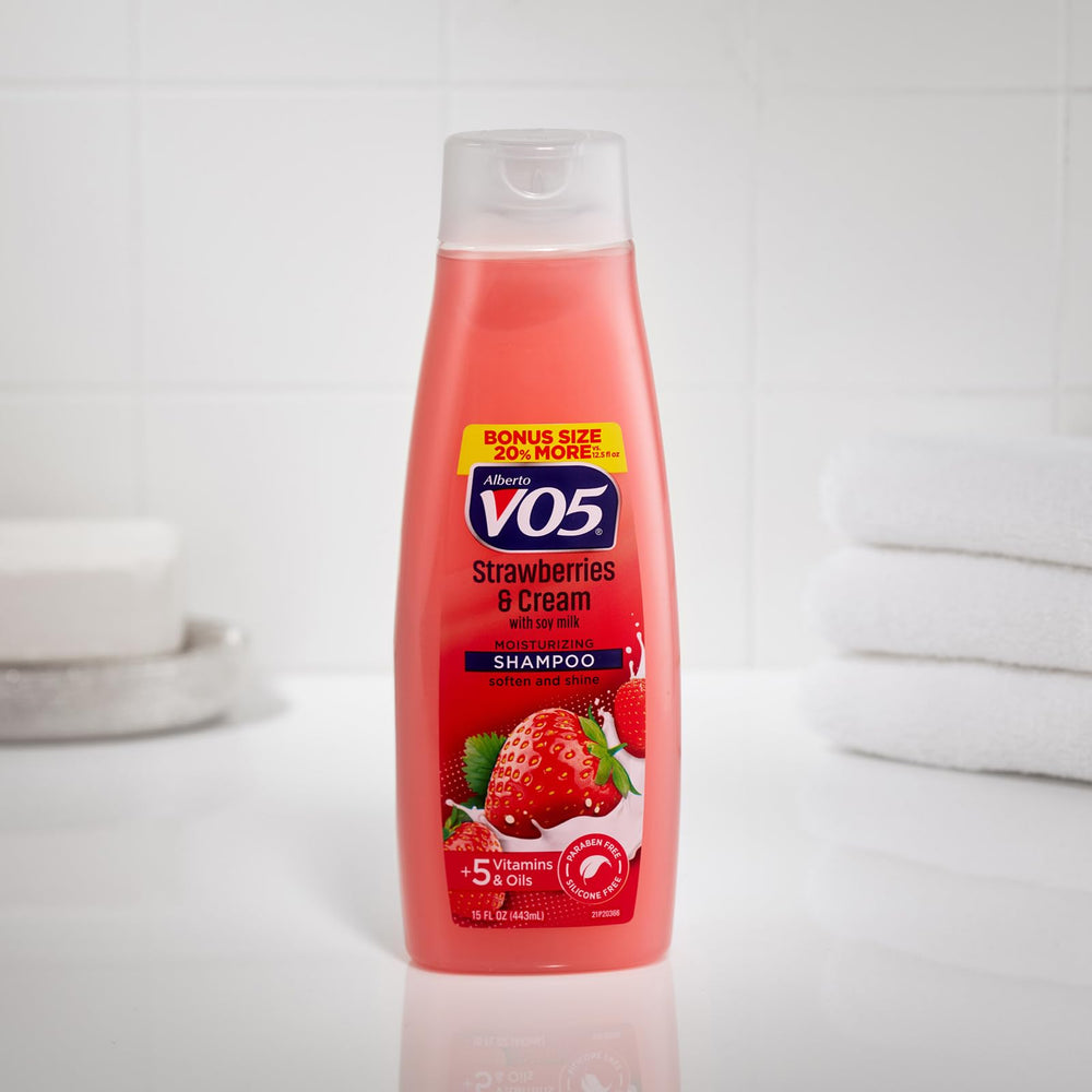 Close-up of creamy lather from soy milk and strawberry extract.