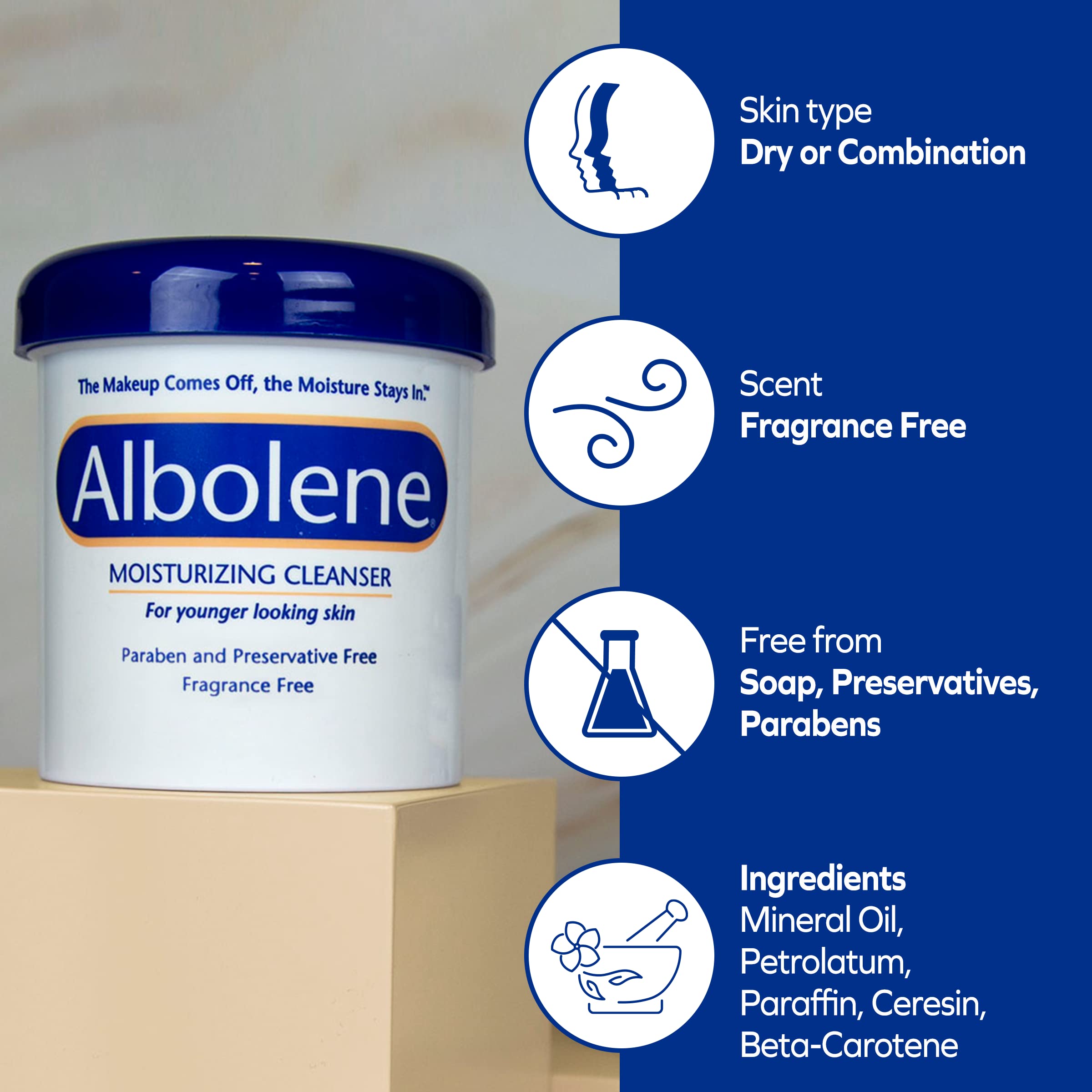 Albolene skin hydration after use reveals soft, moisturized skin