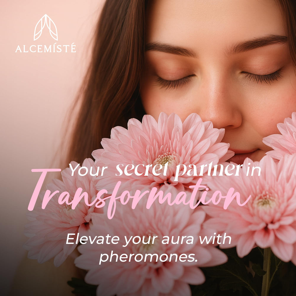 ALCEMÍSTÉ sweet-floral scent bottle highlighting a feminine fragrance moment.