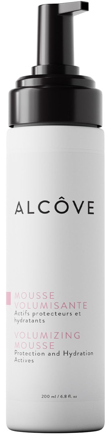 Alcôve Volumizing Mousse bottle front view shows color-safe lightweight volume.
