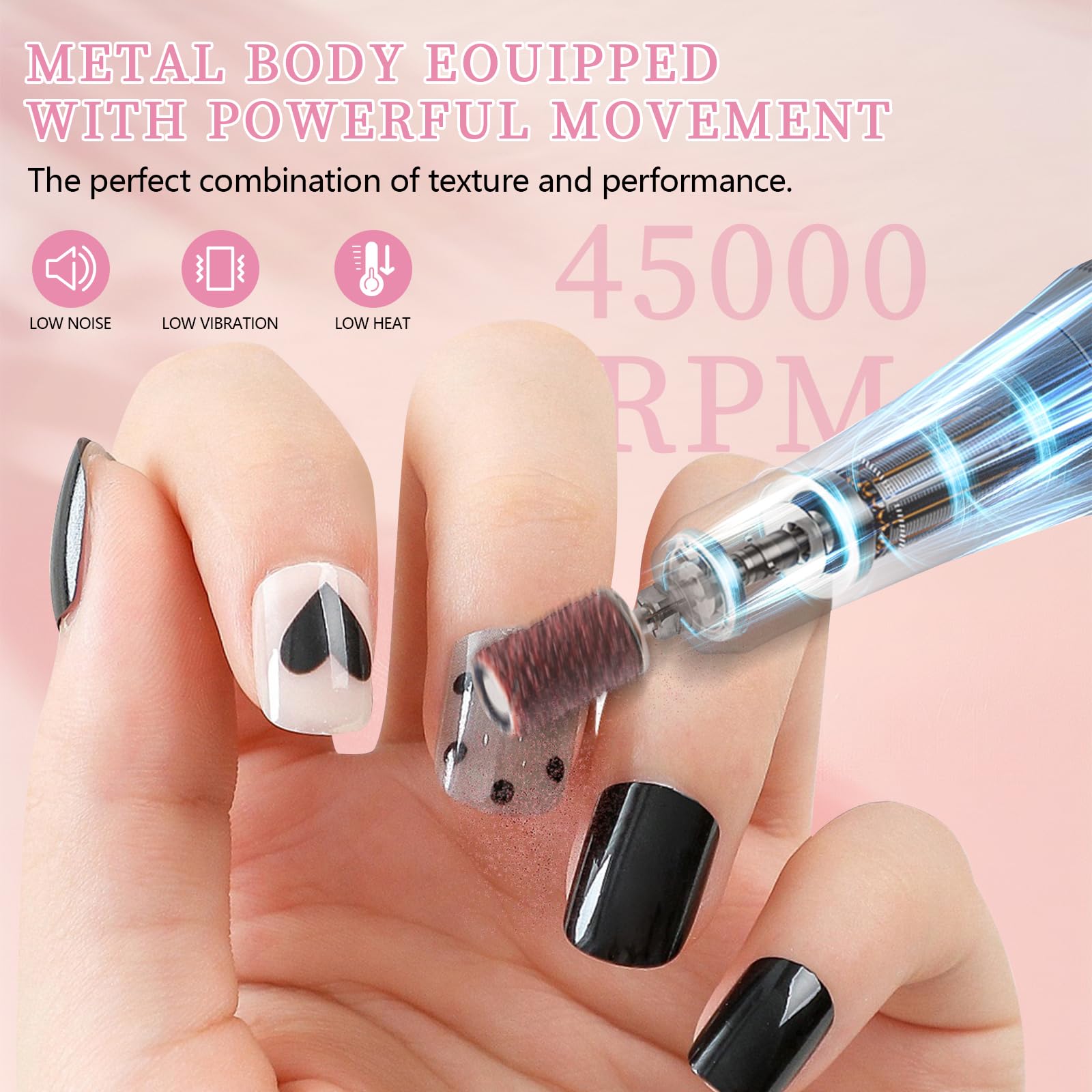 Aleanu 11 bits and 51 sanding bands enable versatile acrylics and gels