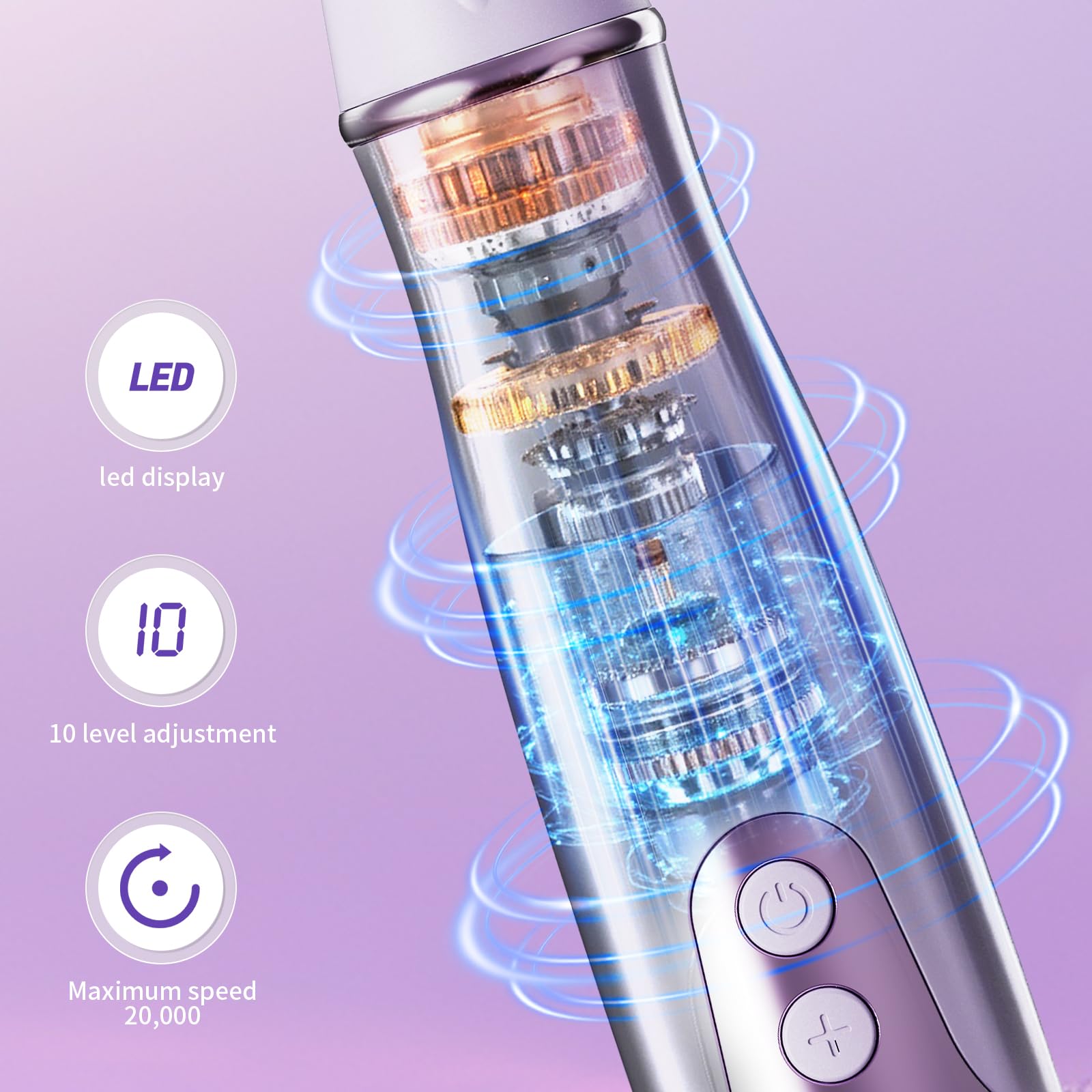 Aleanu cordless nail file operates quietly for at-home manicures.