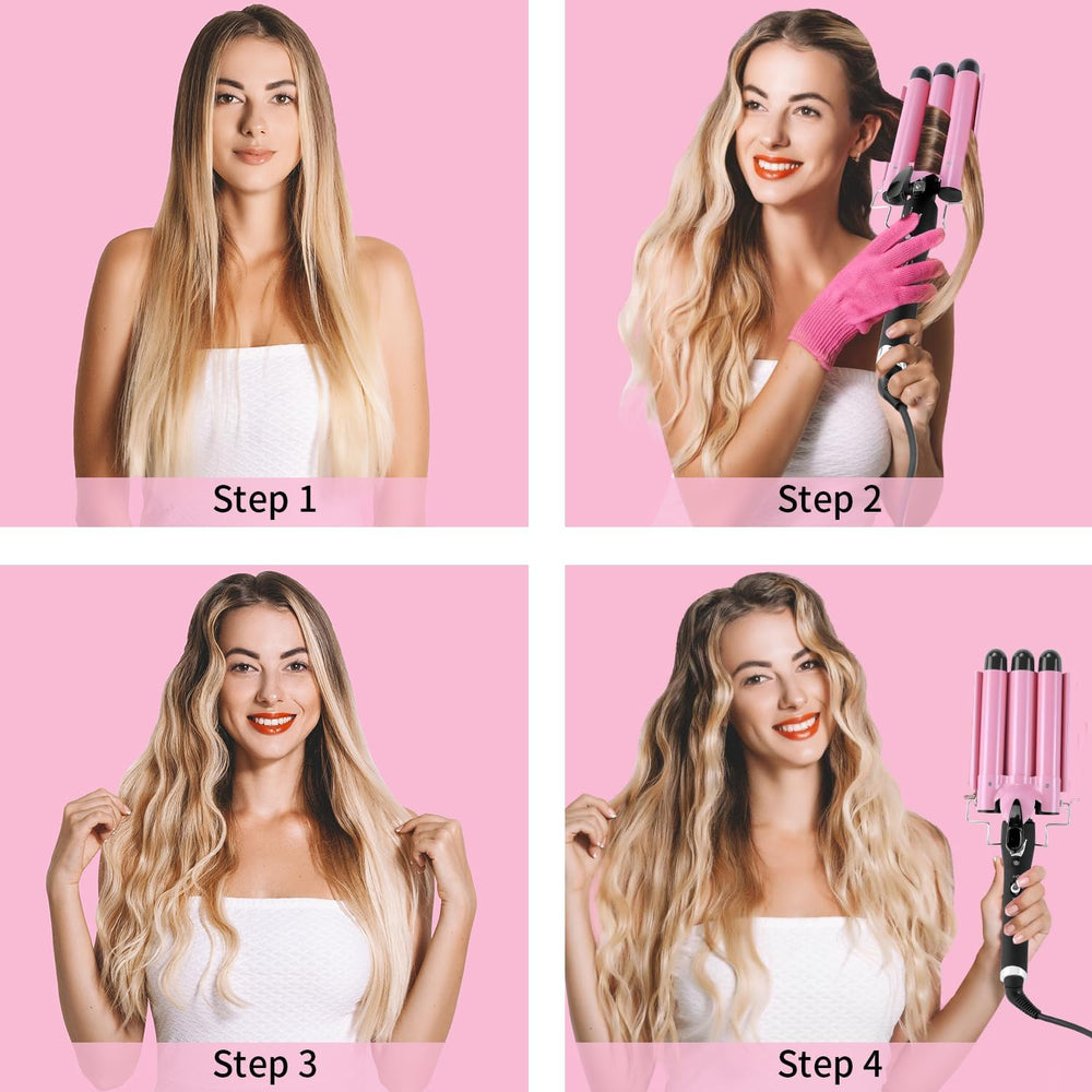 Aleath curling iron heats up in 60 seconds for quick wave creation.
