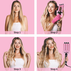 Aleath curling iron heats up in 60 seconds for quick wave creation.