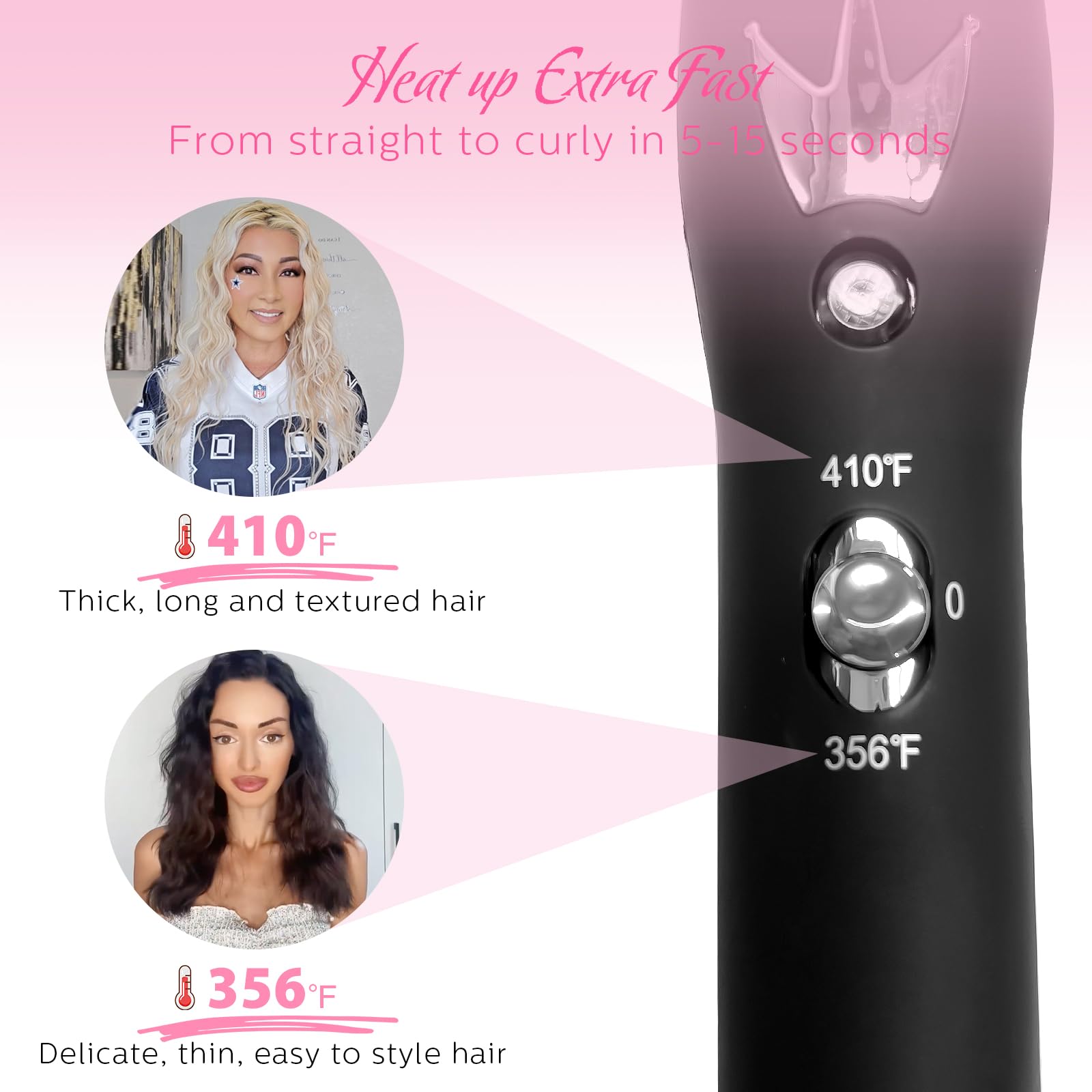 Aleath triple-barrel iron with ceramic glaze protects hair and adds shine.