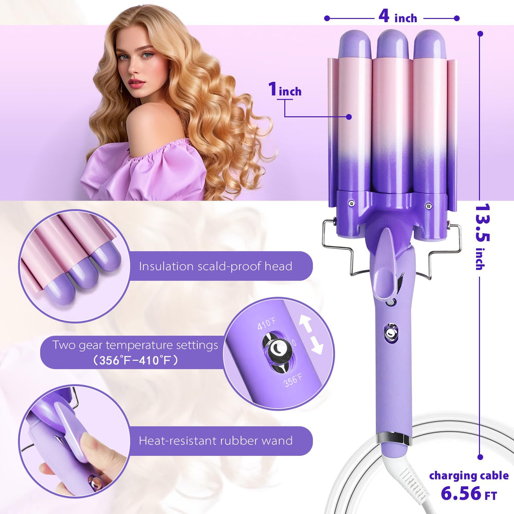 Aleath purple wand creating beachy hair waves